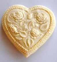 Rose Wedding Heart Springerle Cookie