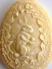 Rabbitt in an Easter Egg with Ric Rac Trim Springerle Cookie